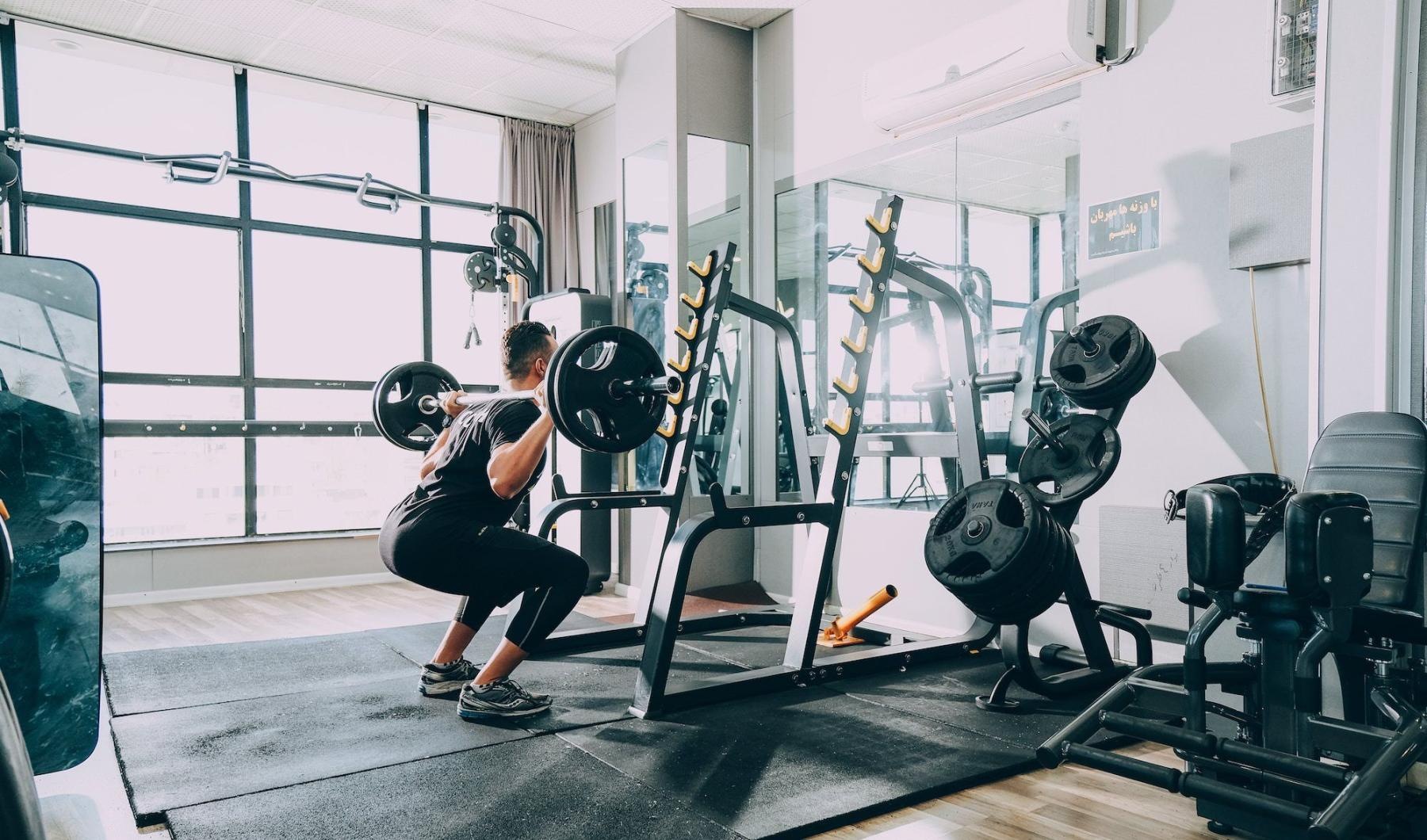 a person working out in a gym